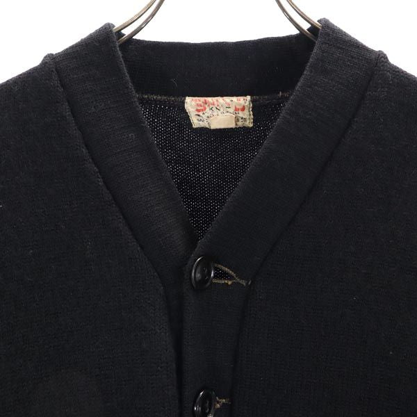 SANDKNIT サンドニット 40s 50s レタード 長袖 ニット カーディガン 42 ブラック系 メンズ