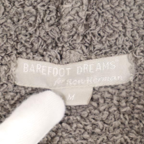 ベアフットドリーム バイロンハーマン 長袖 ふわモコ パイル ジップパーカー M グレー系 BAREFOOT DREAMS by Ron Herman ロゴ メンズ