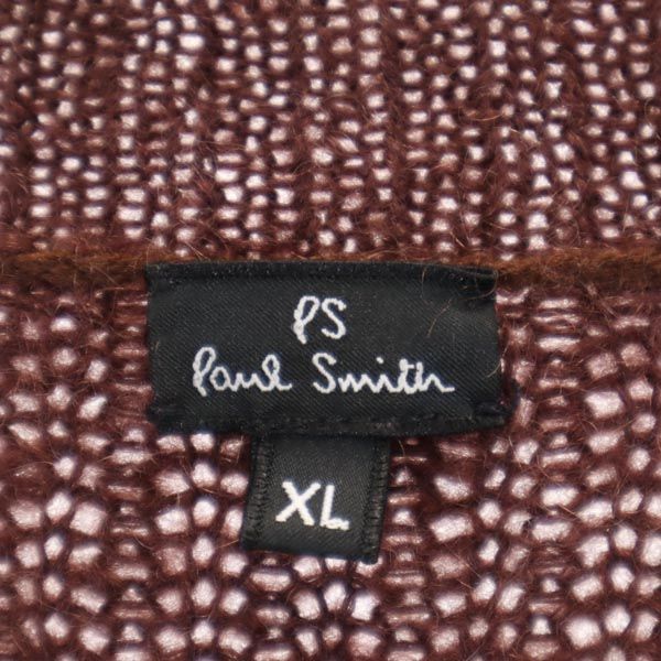 Paul Smith ポールスミス モヘヤ混合 長袖 Vネック ニット XL ブラウン メンズ