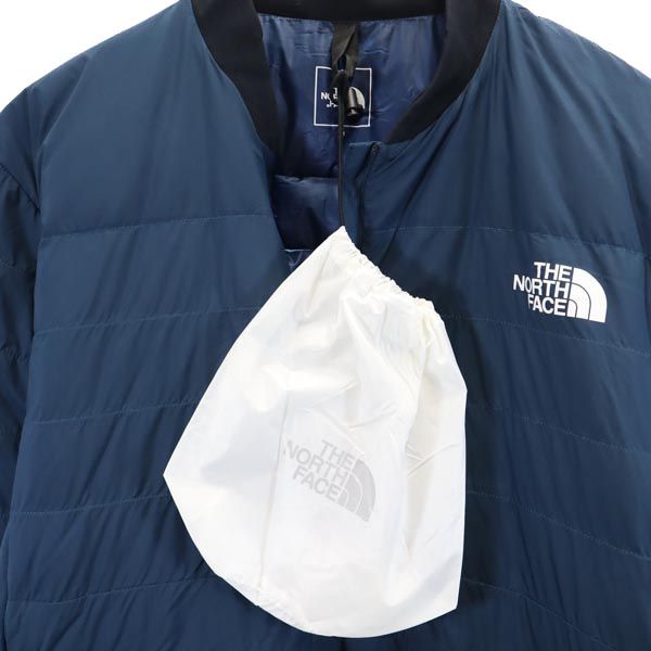 未使用 THE NORTH FACE ノースフェイス ND92101 ハーフジップ 50/50ダウンプル ダウンジャケット M ブルー系 プルオーバー 収納袋 コンパクトダウン メンズ