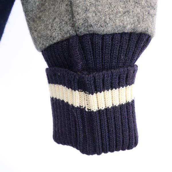 SKOOKUM スクーカム USA製 ボタン スタジャン 30 ネイビー×グレー ショールカラー メンズ