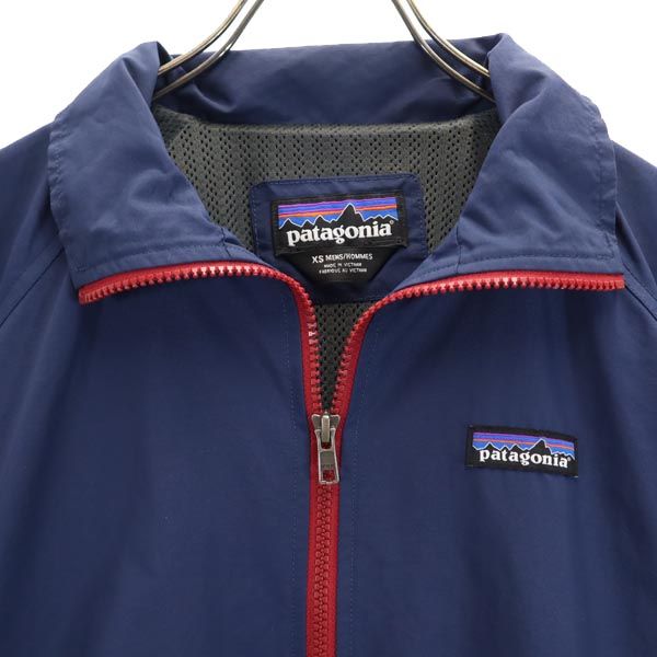 patagonia パタゴニア 16年 アウトドア 28150 長袖 ナイロンジャケット XS ネイビー系 ロゴ 裏メッシュ メンズ