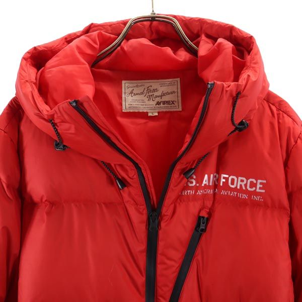 アヴィレックス パーカー ダウンジャケット L レッド AVIREX 6182168 メンズ