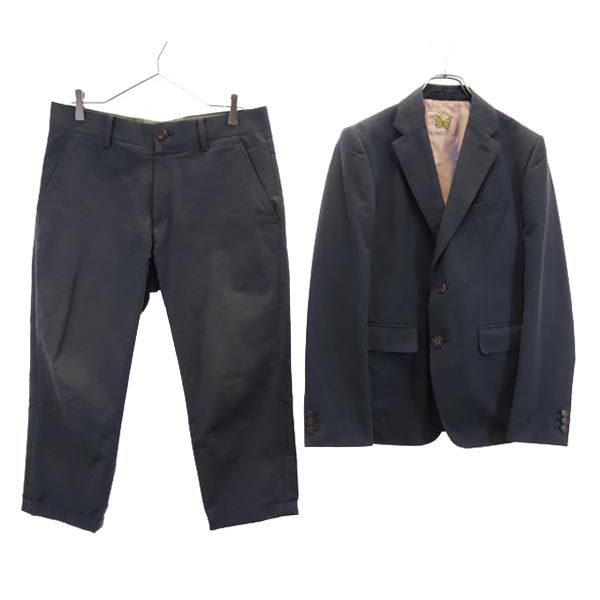 Sasquatchfabrix. サスクワッチファブリックス リネンブレンド クロップド丈 スーツ 上下 セットアップ 上M/下L ネイビー メンズ