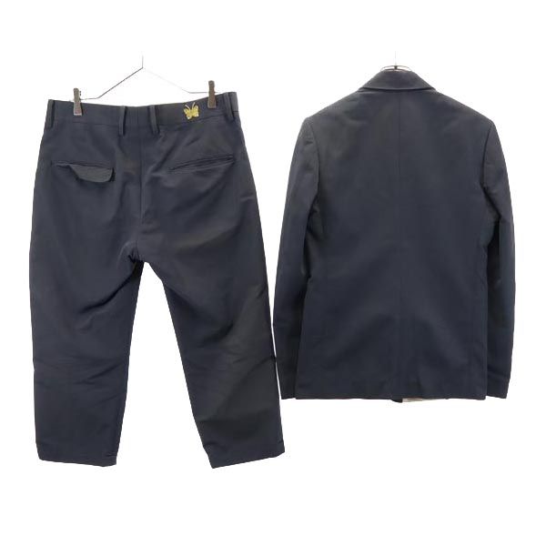 Sasquatchfabrix. サスクワッチファブリックス リネンブレンド クロップド丈 スーツ 上下 セットアップ 上M/下L ネイビー メンズ