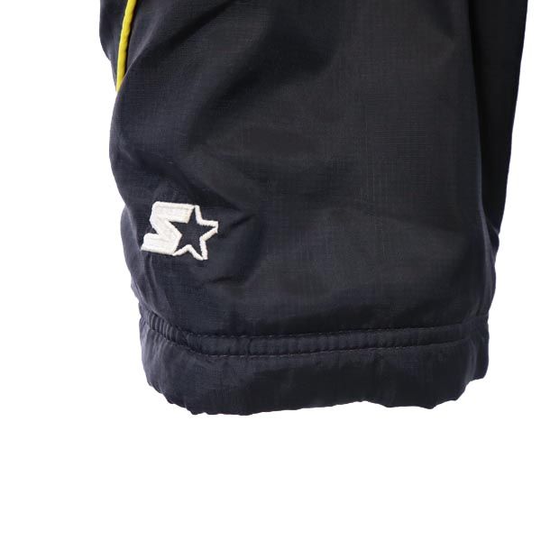 STARTER スターター バック 刺繍 IOWA アイオワ・ホークアイズ 中綿ジャケット XL ブラック TEAM ロゴ メンズ