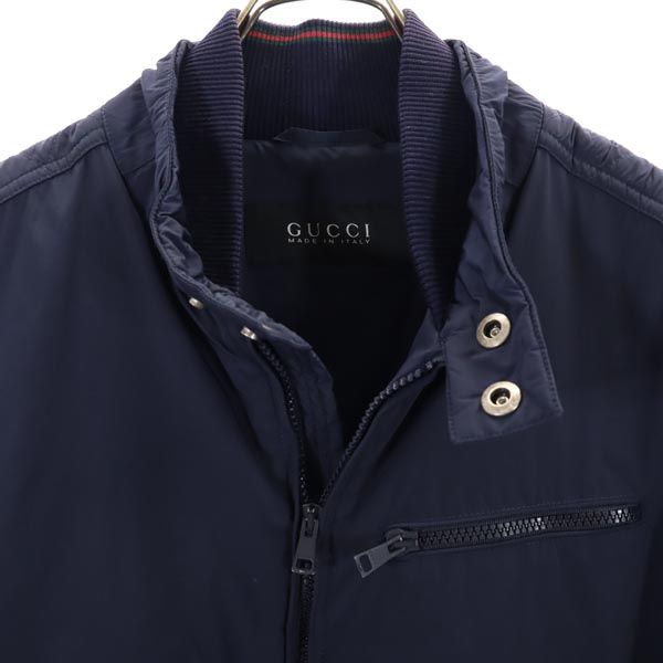 グッチ イタリア製 長袖 中綿ジャケット 46 ネイビー系 GUCCI メンズ