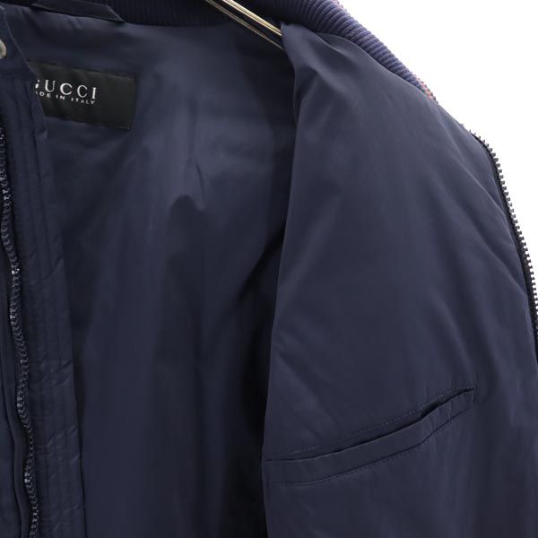 グッチ イタリア製 長袖 中綿ジャケット 46 ネイビー系 GUCCI メンズ