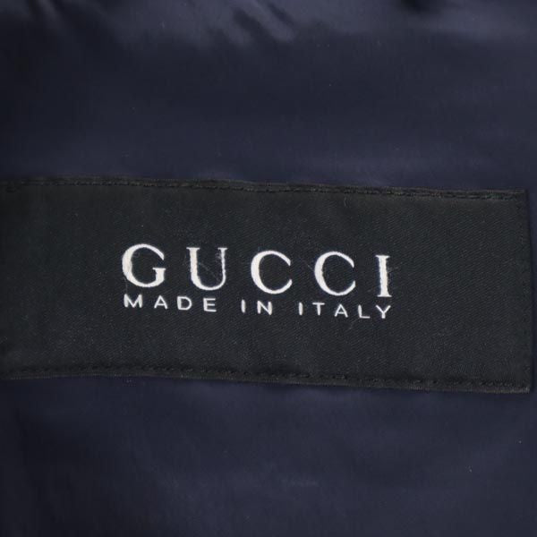 グッチ イタリア製 長袖 中綿ジャケット 46 ネイビー系 GUCCI メンズ