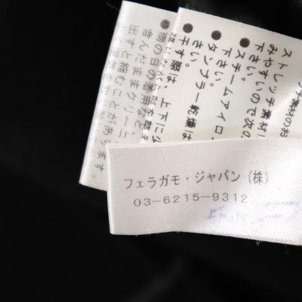 Salvatore Ferragamo サルヴァトーレフェラガモ イタリア製 ウールブレンド 長袖 テーラードジャケット L ブラック系 レディース