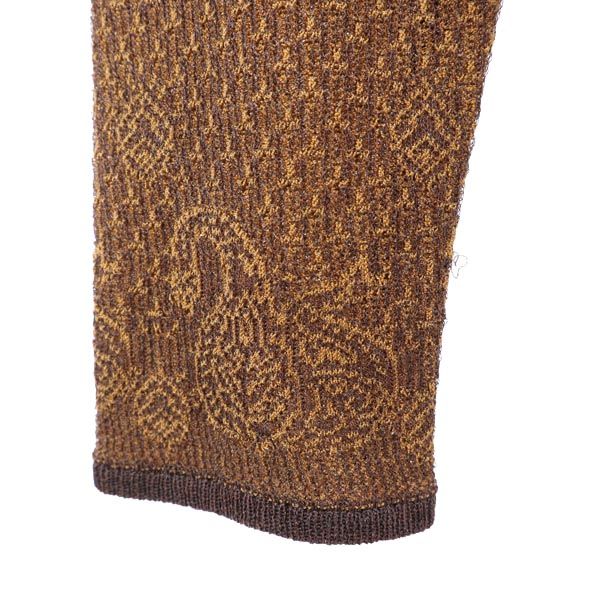 YVES SAINT LAURENT イヴサンローラン 日本製 総柄 長袖 ニット M ブラウン系 セーター レディース