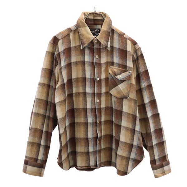 サウスツーウエストエイト チェック 長袖 コットンシャツ L ブラウン系 South2 West8 日本製 S2W8 メンズ