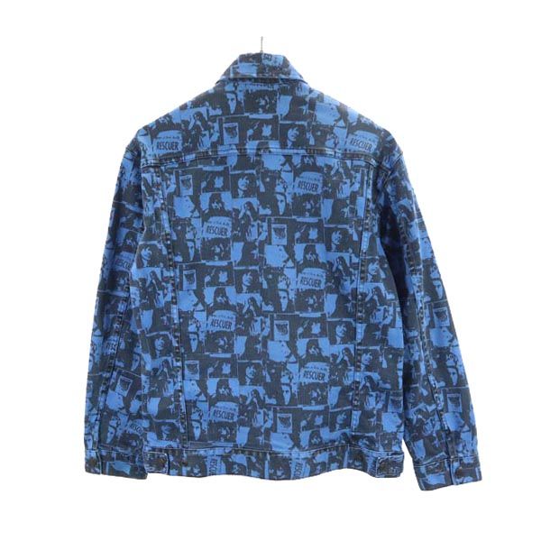 HYSTERICS ヒステリックス 日本製 総柄 ジャケット S 青系 ストレッチ メンズ