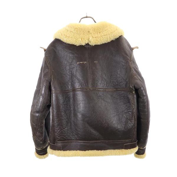 REAL McCOY リアルマッコイ B-3タイプ シープスキン フライトジャケット 40 ブラウン ムートン メンズ