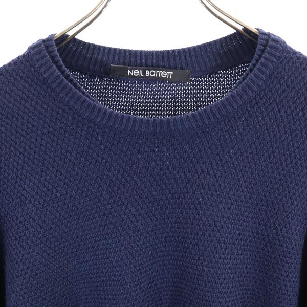 NEIL BARRETT ニールバレット 長袖 クルーネック セーター M ネイビー ニット メンズ