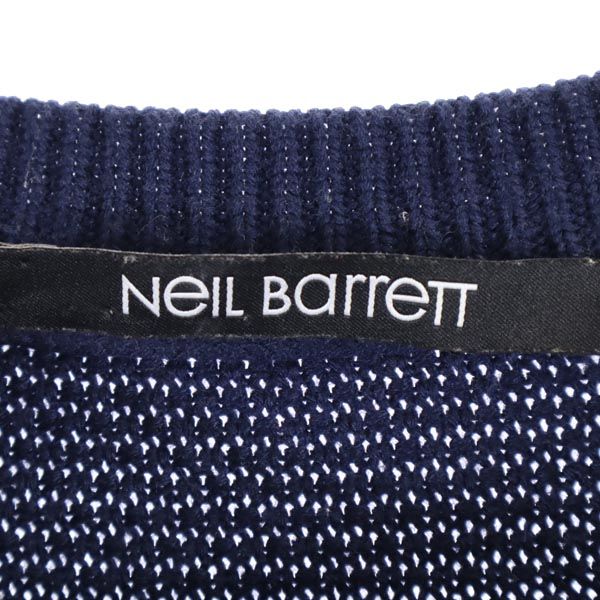 NEIL BARRETT ニールバレット 長袖 クルーネック セーター M ネイビー ニット メンズ