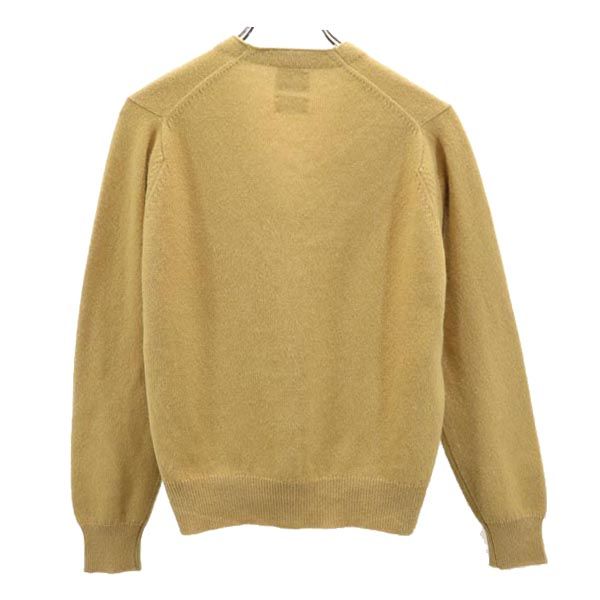 Brooks Brothers ブルックスブラザーズ イギリス製 長袖 Vネック カーディガン 36 イエロー系 レディース