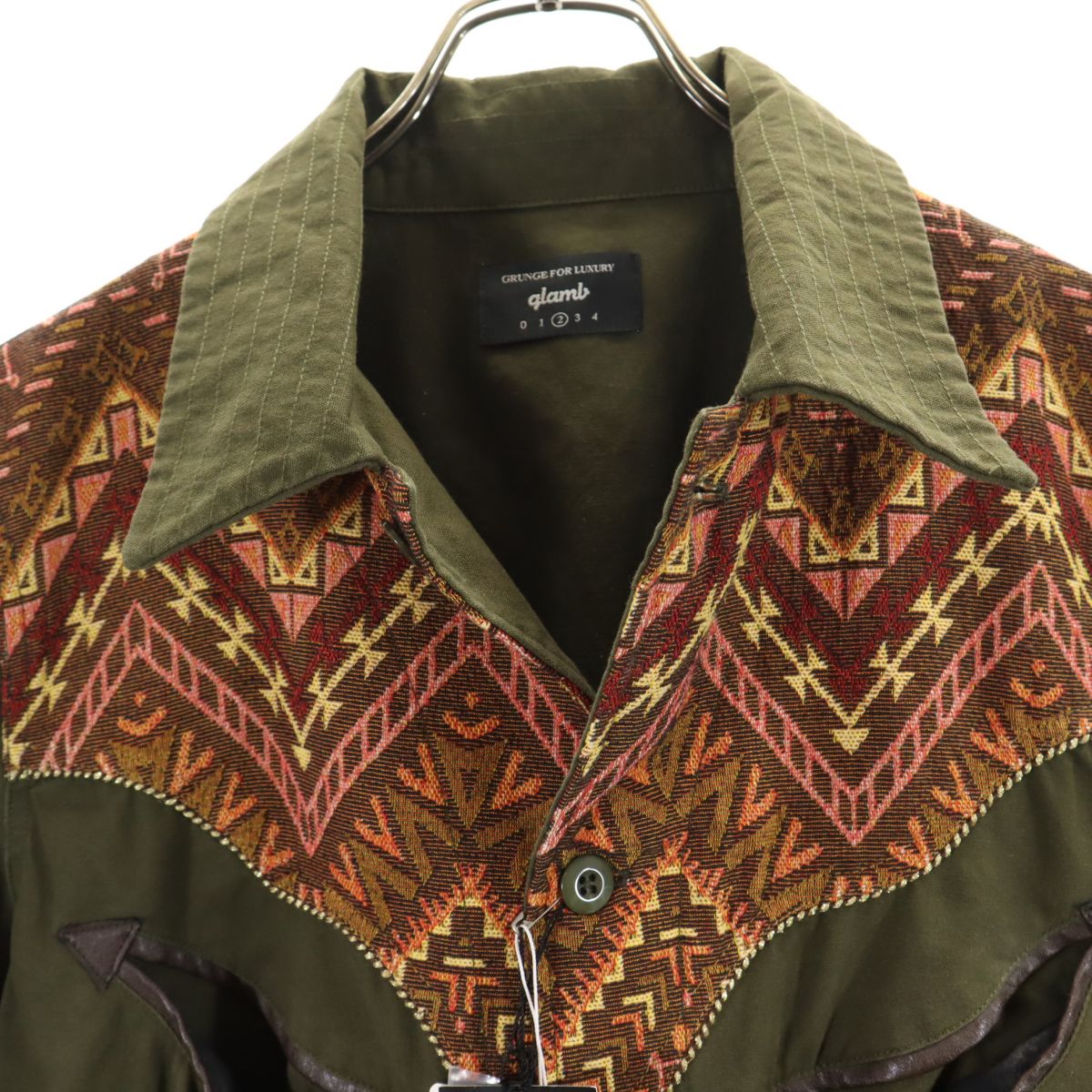 未使用 glamb グラム 長袖 ペルシャフィールド ジャケット 2 カーキ メンズ