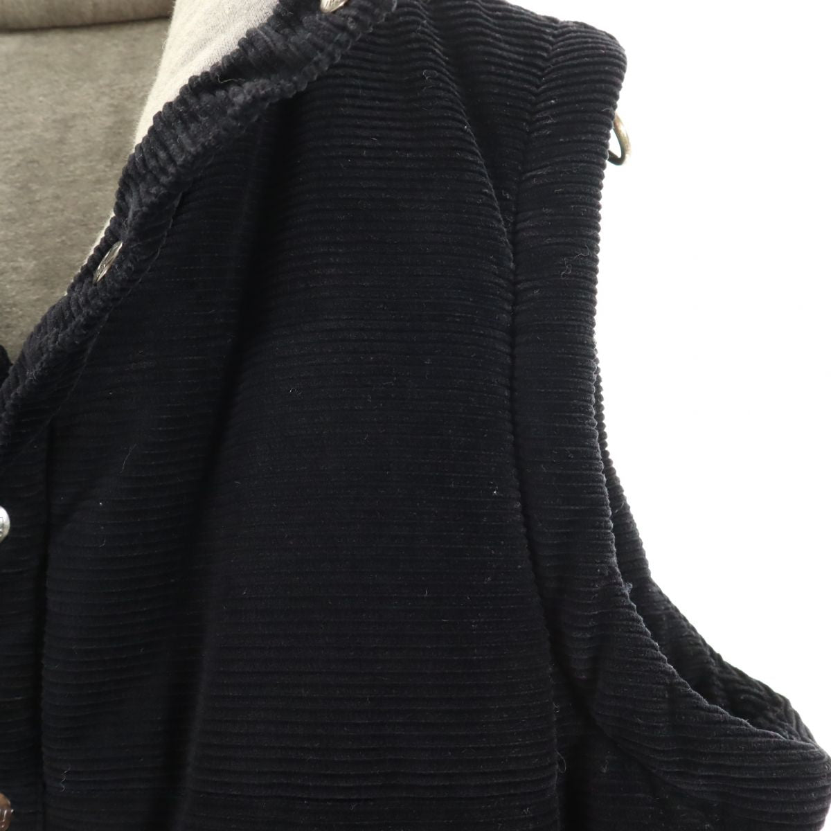 MHI by maharishi エムエイチアイバイマハリシ リバーシブル 中綿 ベスト M 黒×グレー系 コーデュロイ メンズ