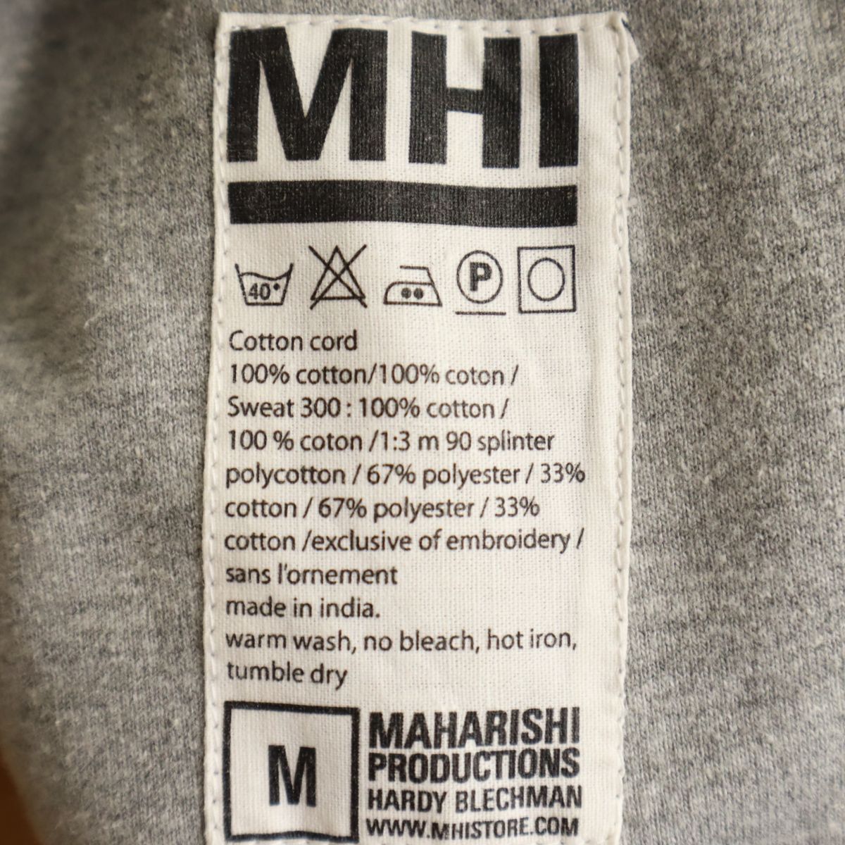 MHI by maharishi エムエイチアイバイマハリシ リバーシブル 中綿 ベスト M 黒×グレー系 コーデュロイ メンズ