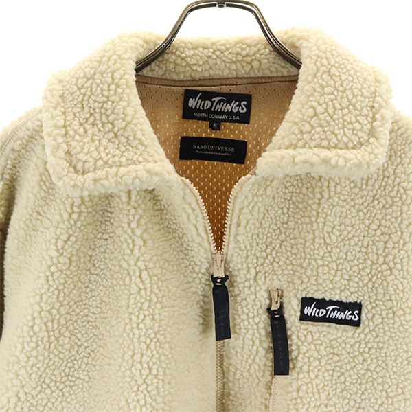WILDTHINGS ワイルドシングス × ナノユニバース コラボ フリースジャケット S アイボリー × nano・universe メンズ
