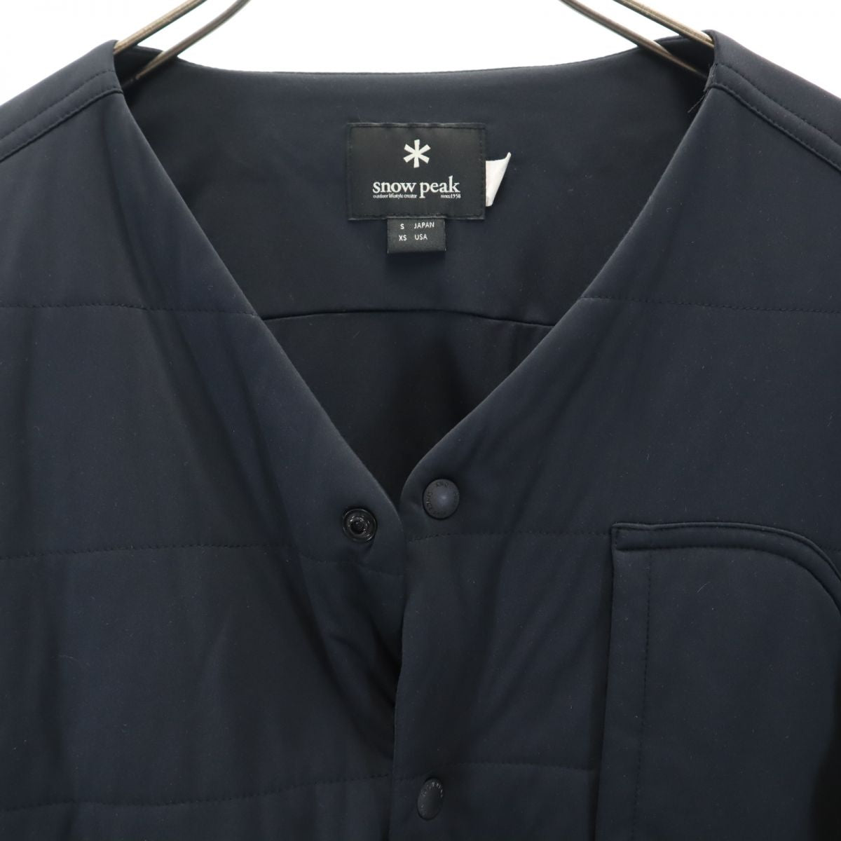 snowpeak スノーピーク ノーカラー 中綿ジャケット S ネイビー メンズ