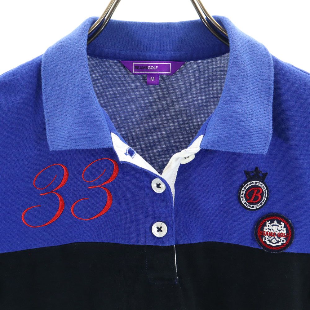 BEAMS GOLF ビームスゴルフ ゴルフ 半袖 ポロシャツ M ブルー系 レディース