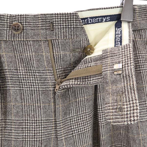 Burberrys バーバリーズ 80s 90s ヴィンテージ ウー チェック柄 スラックスパンツ 76 茶系 メンズ