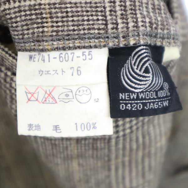 Burberrys バーバリーズ 80s 90s ヴィンテージ ウー チェック柄 スラックスパンツ 76 茶系 メンズ