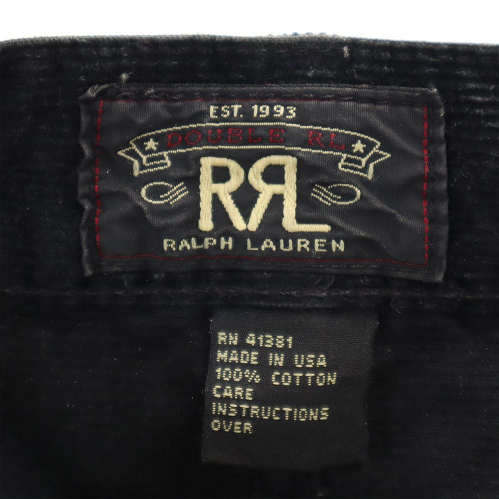 RRL ダブルアールエル USA製 コーデュロイパンツ W30 黒 RALPH LAUREN ボタンフライ メンズ