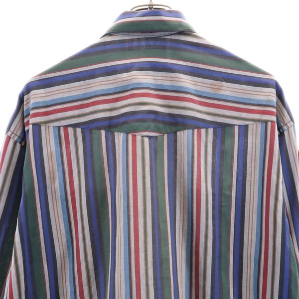 Wrangler ラングラー 80s ヴィンテージ ストライプ 長袖 ロングシャツ メンズ