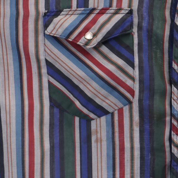Wrangler ラングラー 80s ヴィンテージ ストライプ 長袖 ロングシャツ メンズ