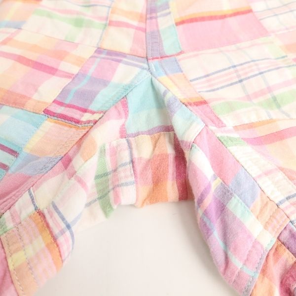 グラミチ パッチワーク風 チェック柄 アウトドアショートパンツ M ピンク系 Gramicci クライミング メンズ