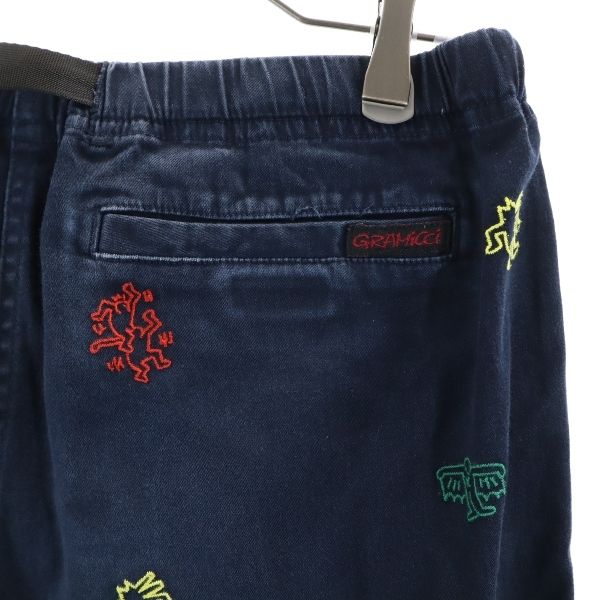 Gramicci グラミチ キースへリング コラボ 総柄 刺繍 アウトドアショートパンツ M 紺 KEITH HARING クライミング メンズ