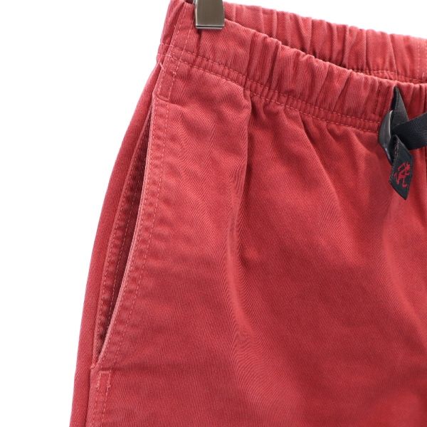 Gramicci グラミチ アウトドアショートパンツ S レッド系 クライミング ロゴ刺繍 メンズ