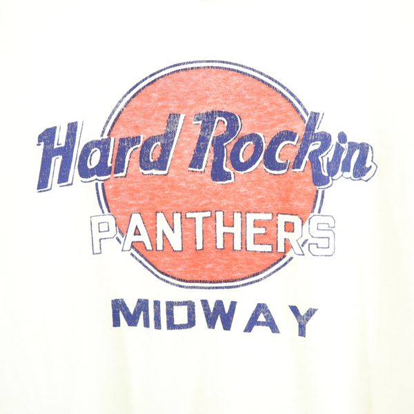 SCREEN STARS スクリーンスターズ USA製 hard rockin PANTHERS MIDWAY 半袖 Tシャツ M 白 メンズ
