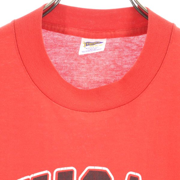 TRENCH トレンチ 90s CHICAGO BULLS シカゴブルズ プリント 半袖 バスケットボール Tシャツ L 赤 メンズ