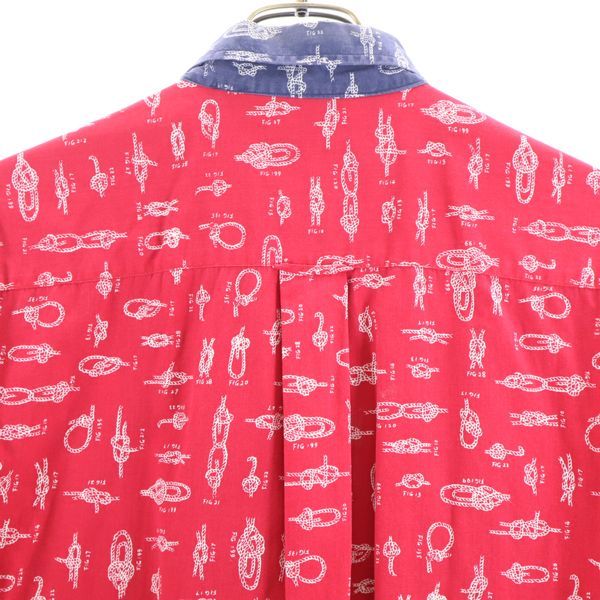 NAUTICA ノーティカ 90s クレイジーパターン 半袖 ボタンダウンシャツ L メンズ