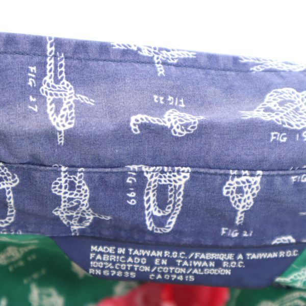 NAUTICA ノーティカ 90s クレイジーパターン 半袖 ボタンダウンシャツ L メンズ