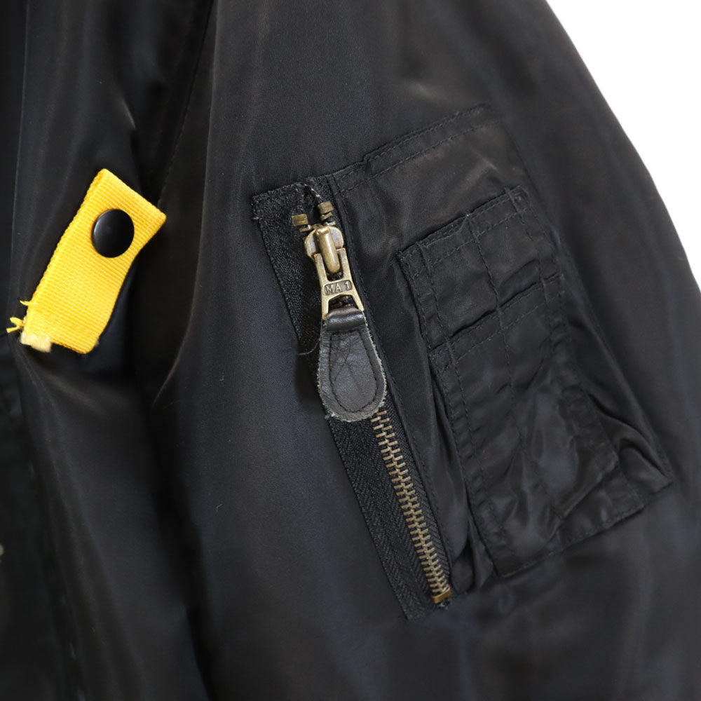 AVIREX アヴィレックス 618282 MA-1 ジョリーロジャー フライトジャケット L ブラック メンズ