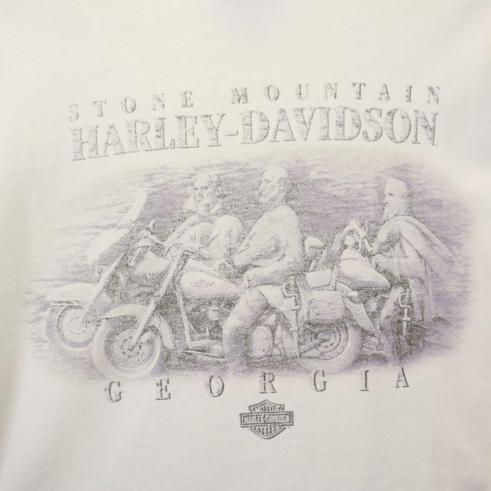 HARLEY DAVIDSON ハーレーダビッドソン バックプリント 長袖 Tシャツ L ホワイト ロンT メンズ