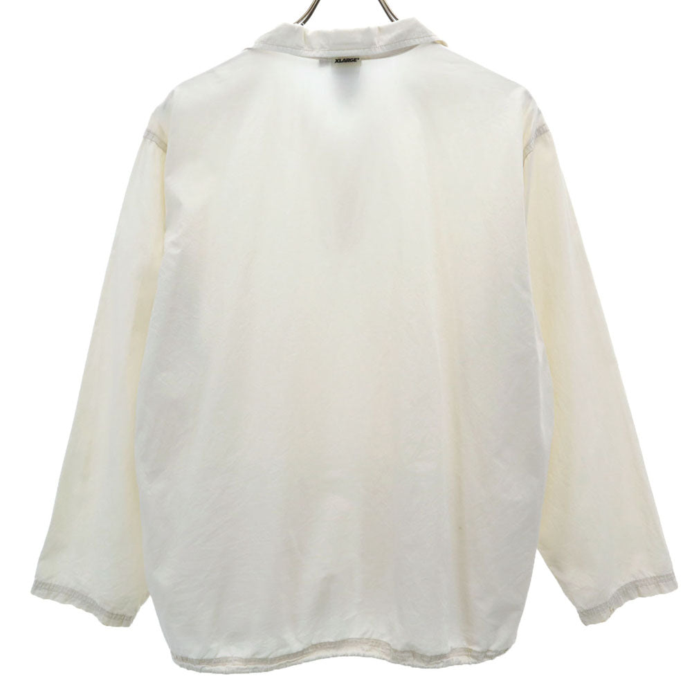 XLARGE エクストララージ USA製 長袖 オープンカラー プルオーバー シャツ M ホワイト メンズ