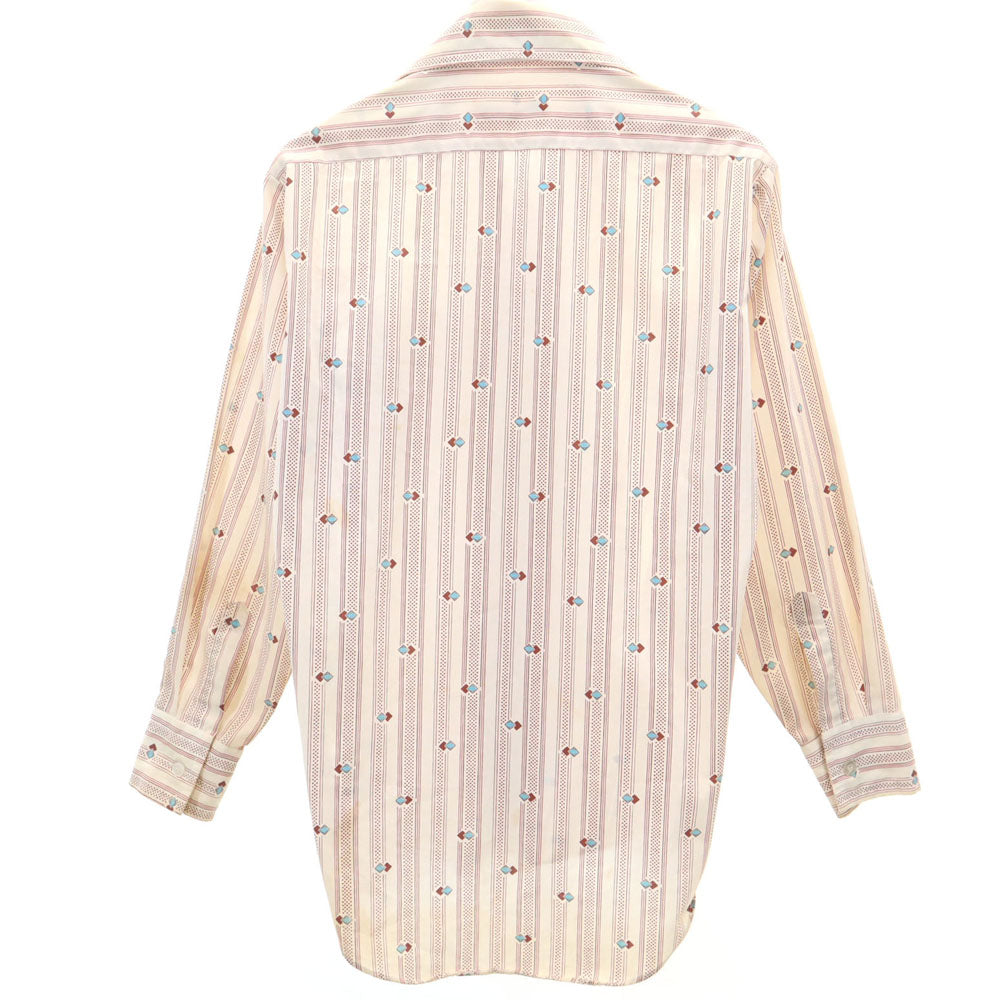 JETTER ストライプ柄 長袖 オープンカラーシャツ アイボリー 他 メンズ