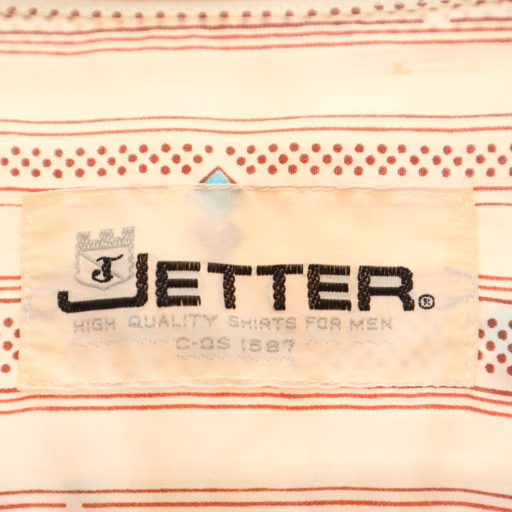 JETTER ストライプ柄 長袖 オープンカラーシャツ アイボリー 他 メンズ