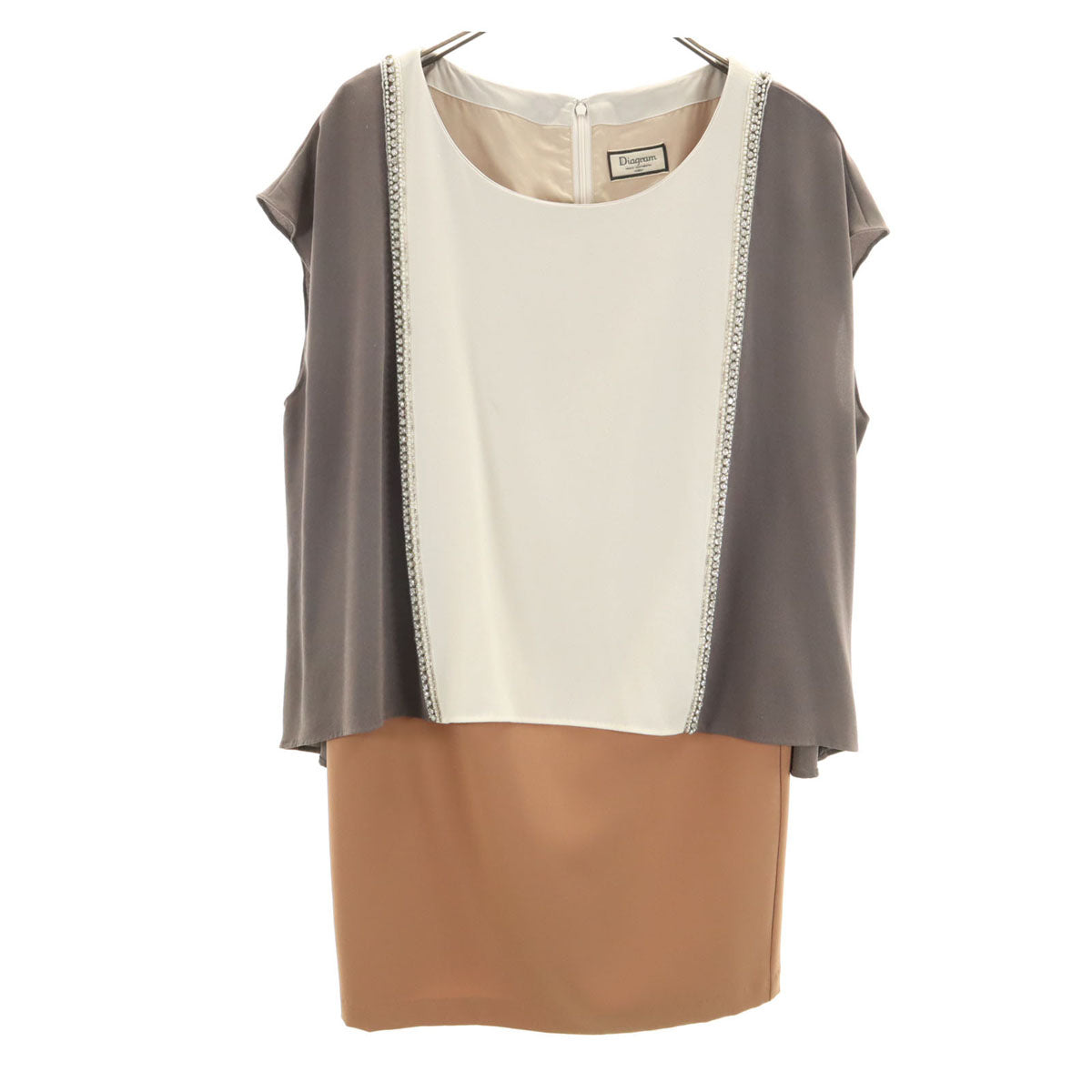 Diagram ダイアグラム フレンチスリーブ チュニック 34 ベージュ系 レディース