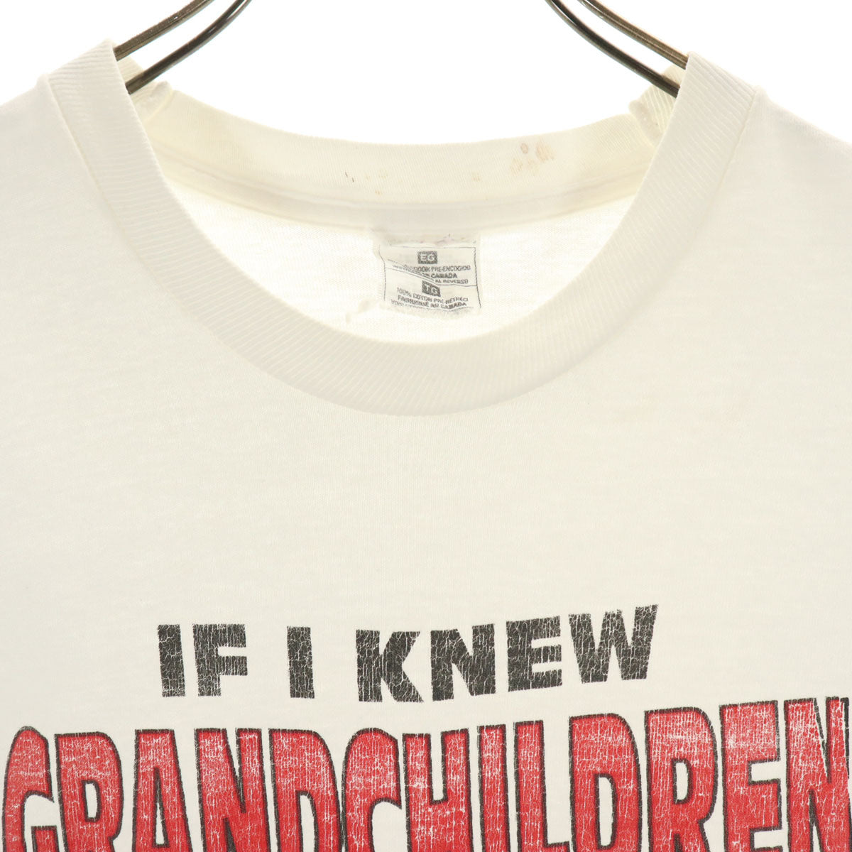 90s オールド カナダ製 半袖 Tシャツ ホワイト シングルステッチ メンズ