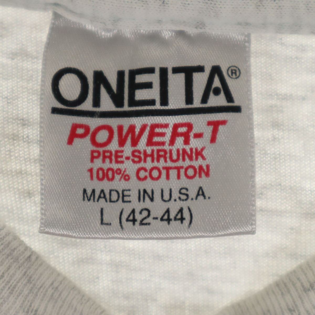 ONEITA オニータ 90s USA製 オールド 半袖 Tシャツ L グレー シングルステッチ メンズ