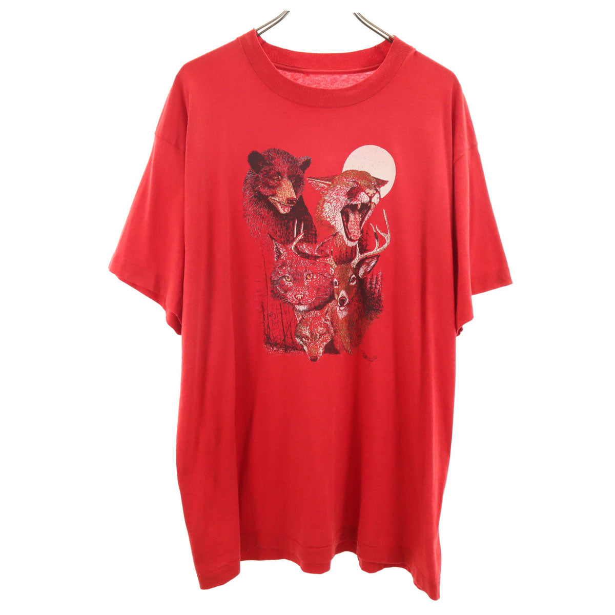 90s オールド 半袖 Tシャツ レッド シングルステッチ メンズ