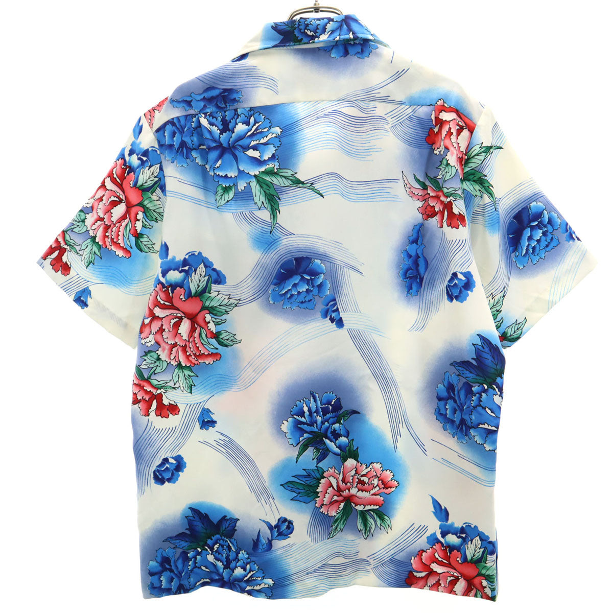 melemele メレメレ 70s 80s USA製 ヴィンテージ 花柄 半袖 アロハシャツ M アイボリー 開襟 メンズ