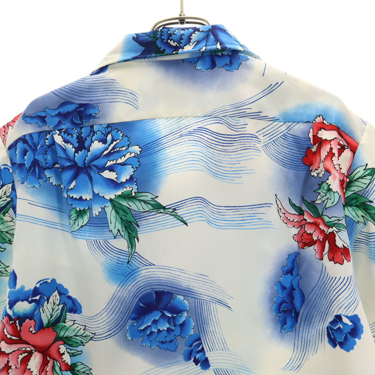 melemele メレメレ 70s 80s USA製 ヴィンテージ 花柄 半袖 アロハシャツ M アイボリー 開襟 メンズ